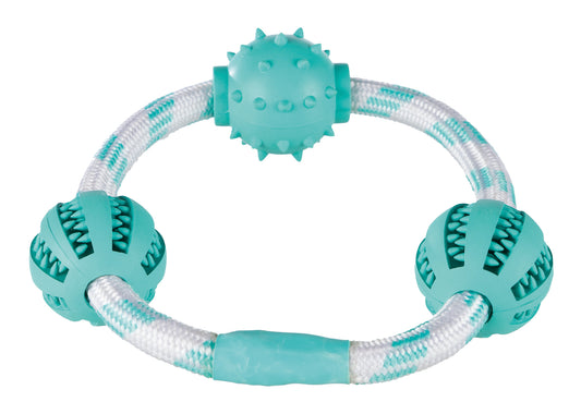 Denta Fun Seilring m. Bällen, Minze, Naturgummi, ø 20 cm/ø 5 cm