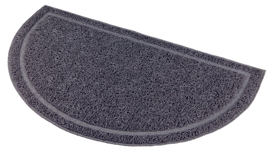 Vorleger für Katzentoiletten, halbrund, PVC, 59 × 35 cm, anthrazit