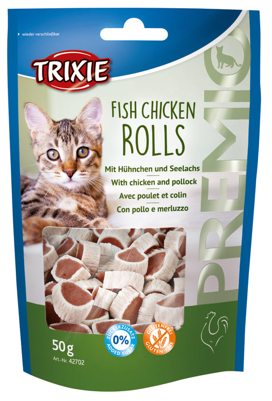 PREMIO Fish Chicken Rolls, Hühnchen/Seelachs, 50 g