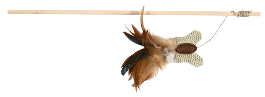 Spielangel Schmetterl., Feder/Holz/Jute, Katzenminze, 45 cm