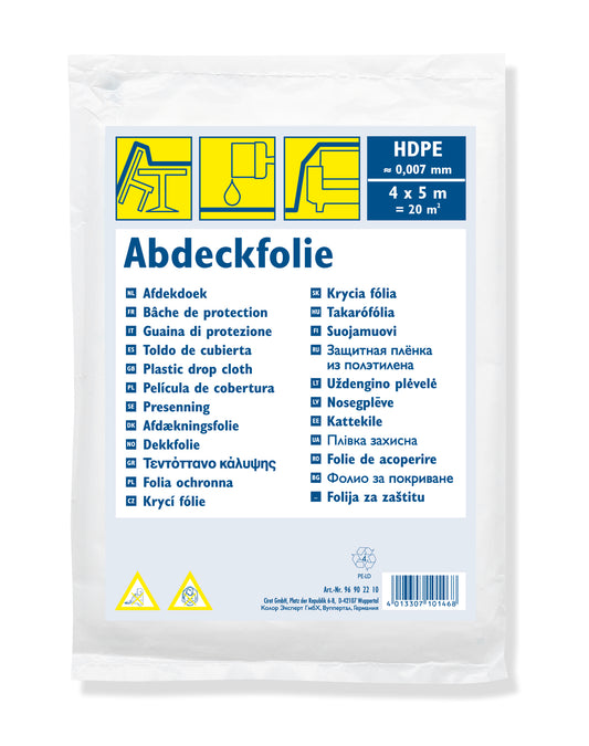 Abdeckplane 4x5 m, Lackieren, Streichen, Sprühen, undurchlässig, dünn