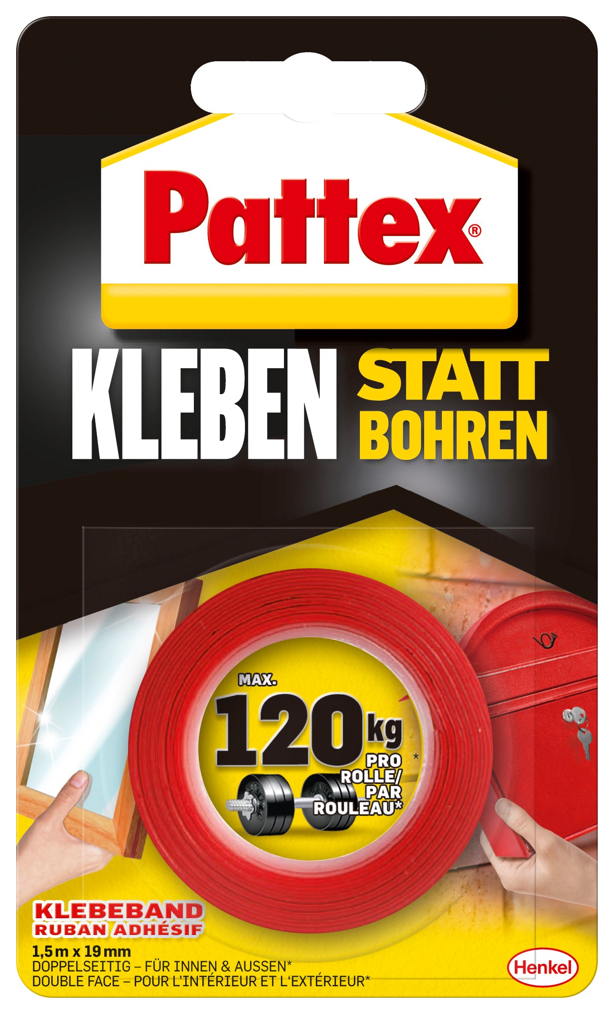 PATTEX Montage Klebeband superstark 1,5m x 19mm