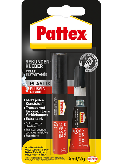 Pattex Sekundenkleber für Plastik | 4ml & 2g