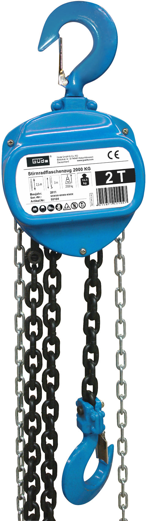 Stirnradflaschenzug 2000 kg
