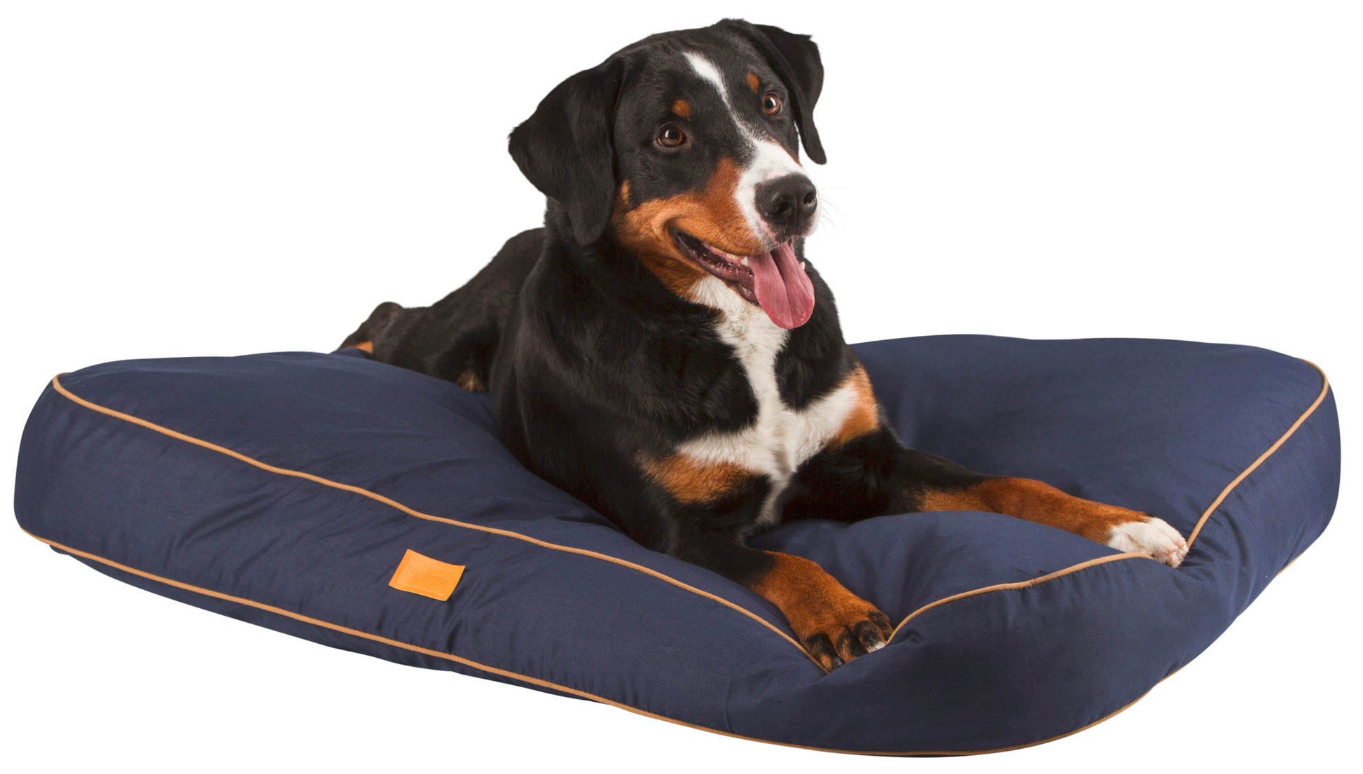 Liegekissen Jerome, navy-cognac, 100x70x11cm