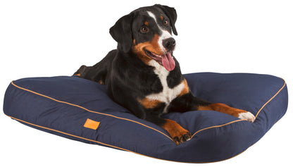 Liegekissen Jerome, navy-cognac, 100x70x11cm