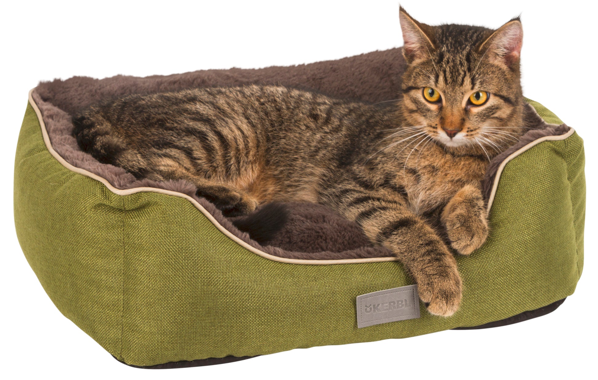 Kuschelbett Samuel, grün/grau, 60x50x17cm