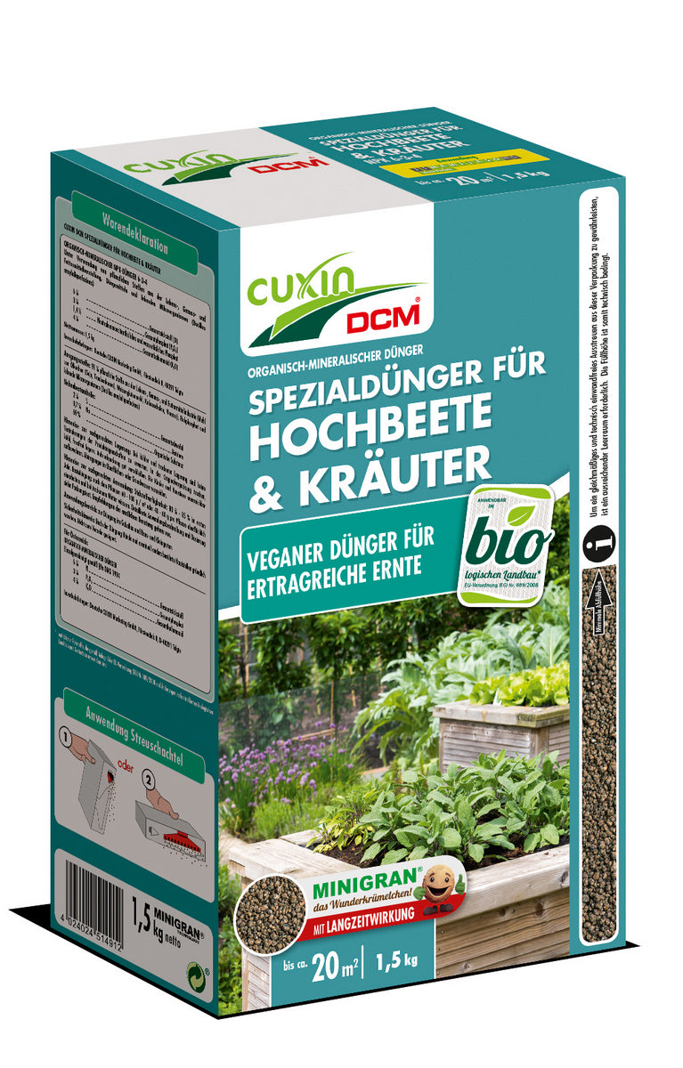 Cuxin Spezialdünger für Hoch- beete & Kräuter,Minig., 1,5 kg