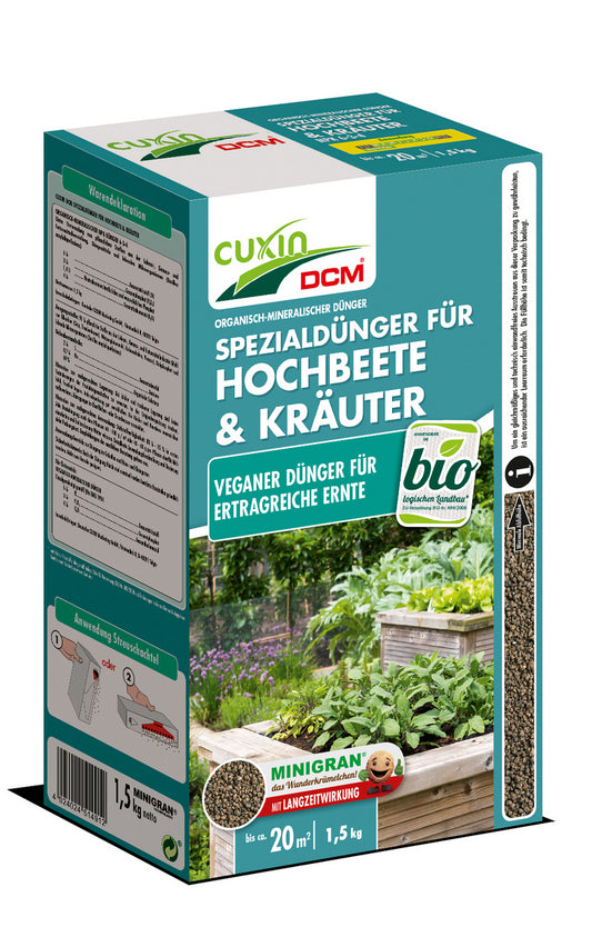 Cuxin Spezialdünger für Hoch- beete & Kräuter,Minig., 1,5 kg
