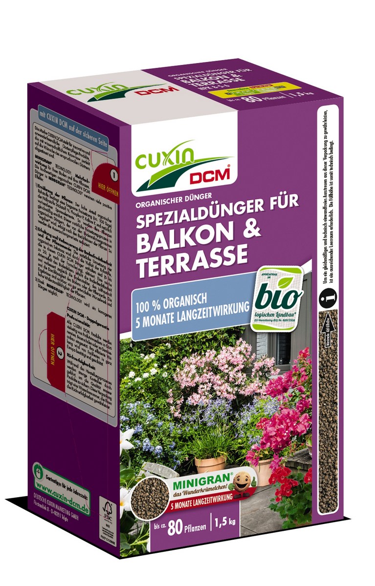 Cuxin Spezialdünger für Balkon &Terrasse, Minigran, 1,5 kg