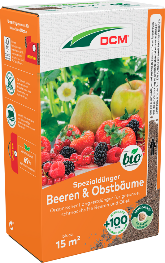 CUXIN DCM Spezialdünger für Beeren & Obstbäume, 1,5 kg
