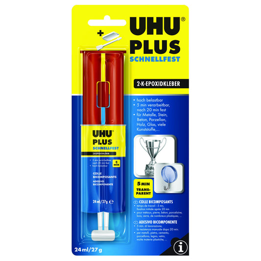 UHU 2-K Klebstoff plus schnellfest Spritze, 27g 27g