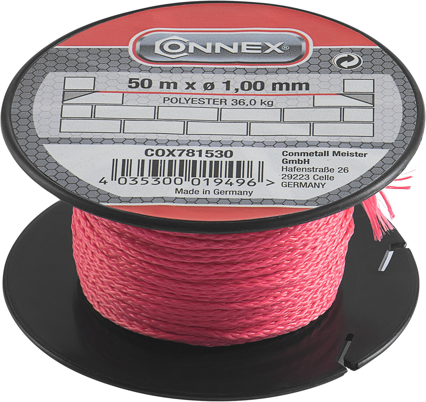 Maurerschnur 1mm pink 50m