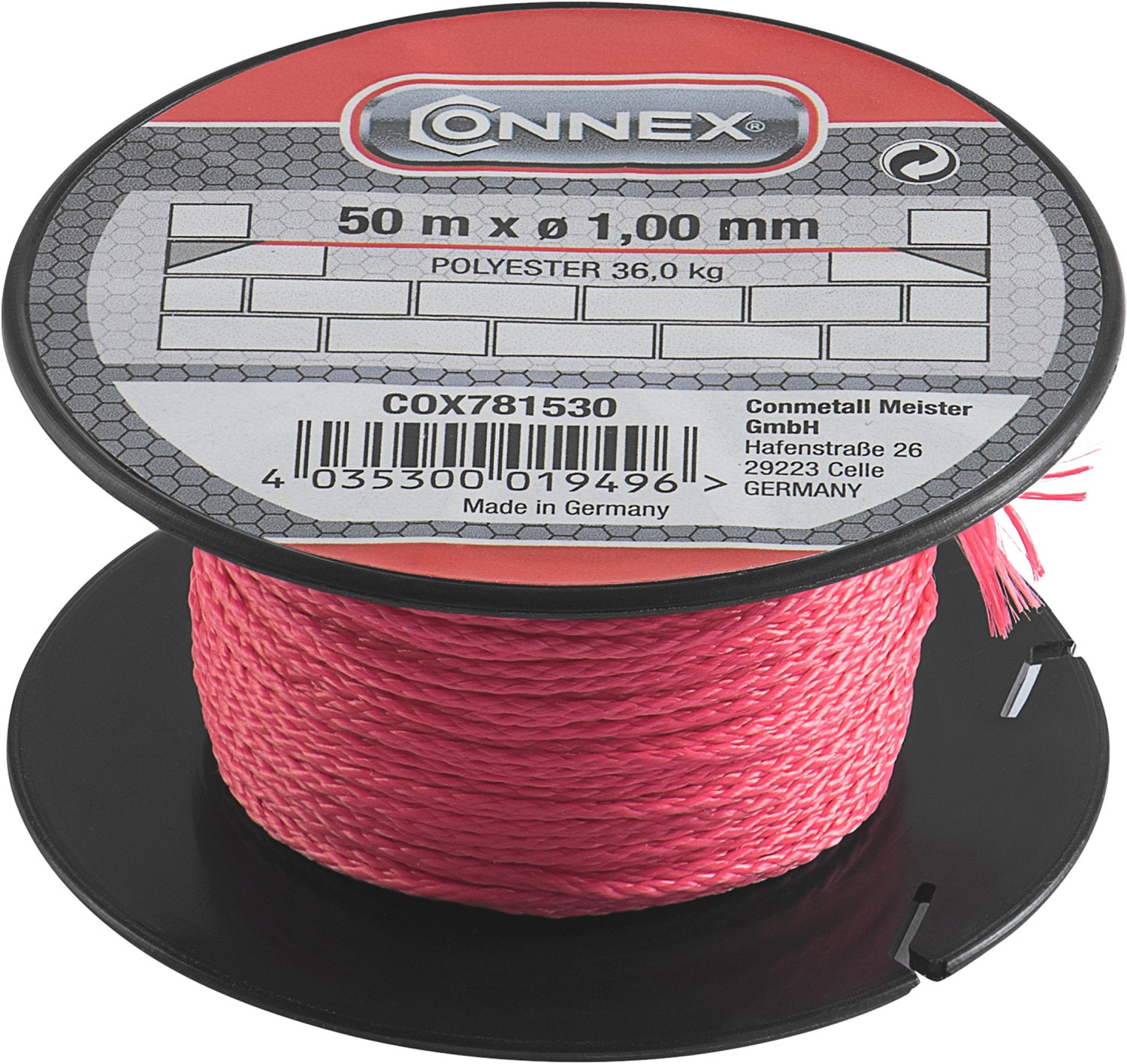Maurerschnur 1mm pink 50m 