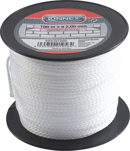 Maurerschnur 2,0mm - 100m weiß 100m,  2,0 mm, geflochten