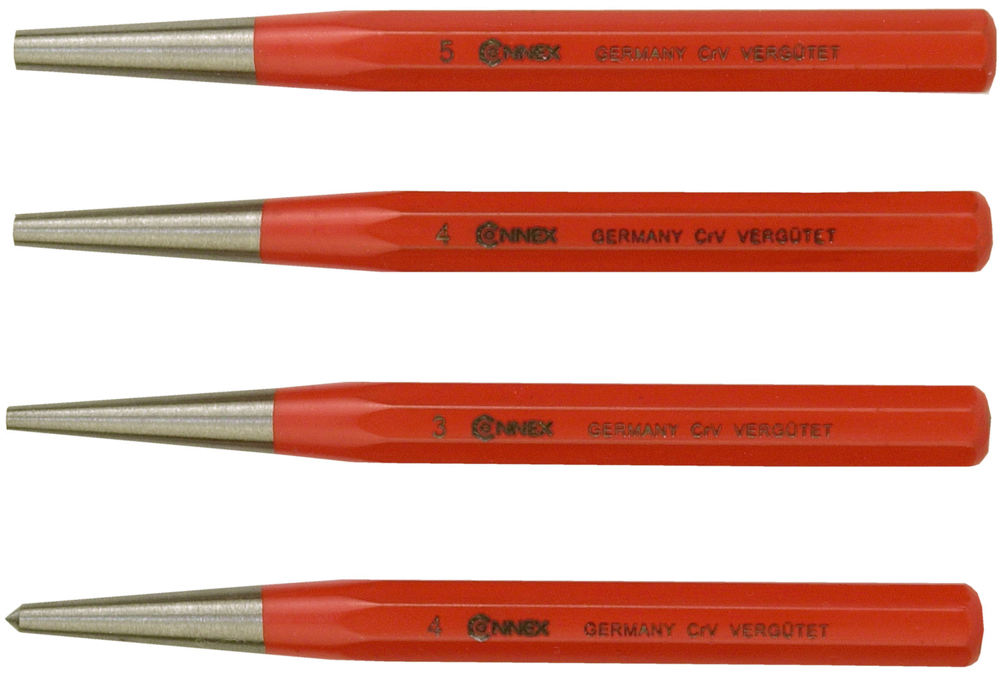 Körner- u.Durchschlägersatz CV 4tlg., 3, 4, 5, und 6 mm