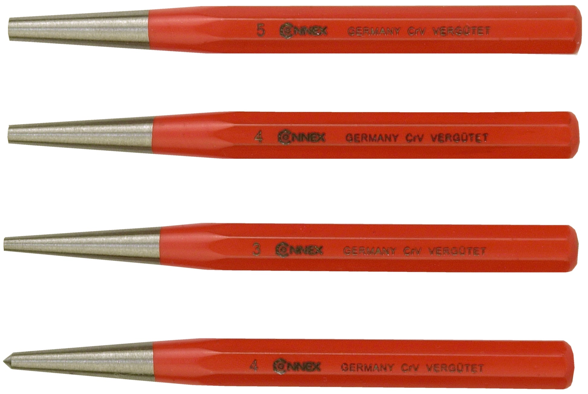 Körner- u.Durchschlägersatz CV 4tlg., 3, 4, 5, und 6 mm