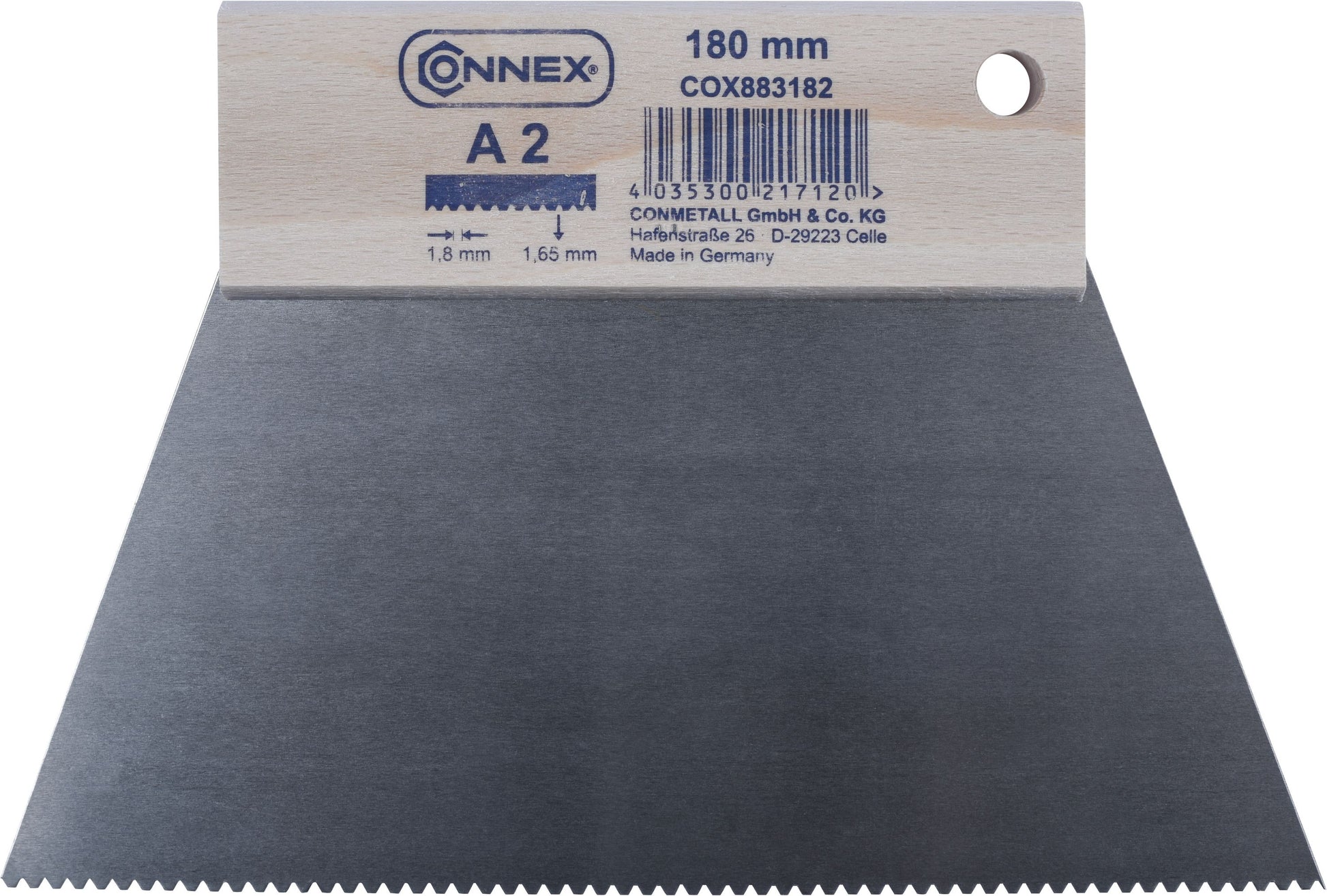 Zahnspachtel 180mm Zahnung A2 