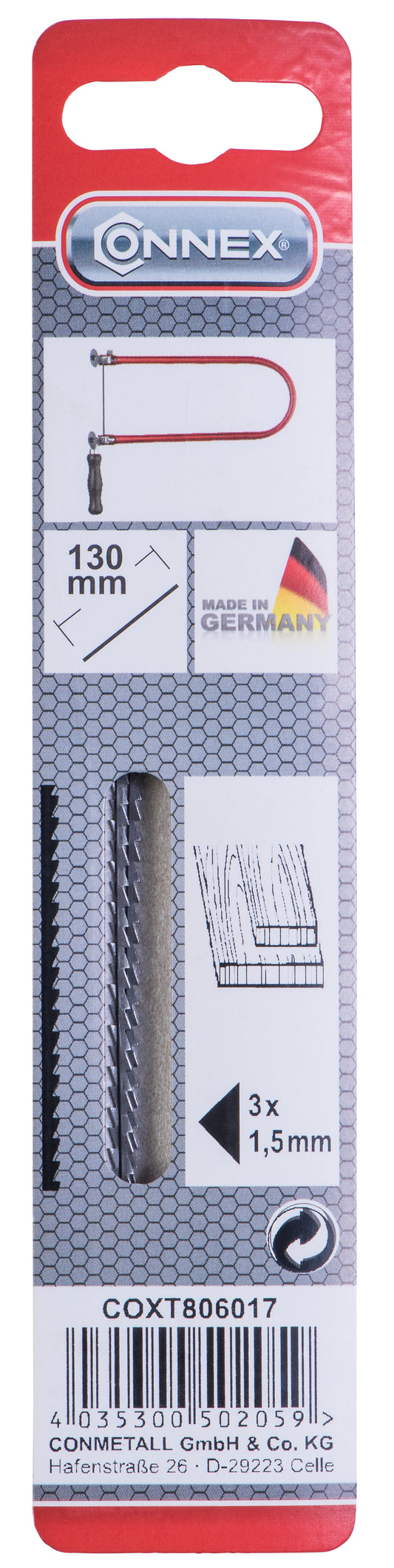 Laubsägeblatt für Holz, breit 3 Stück