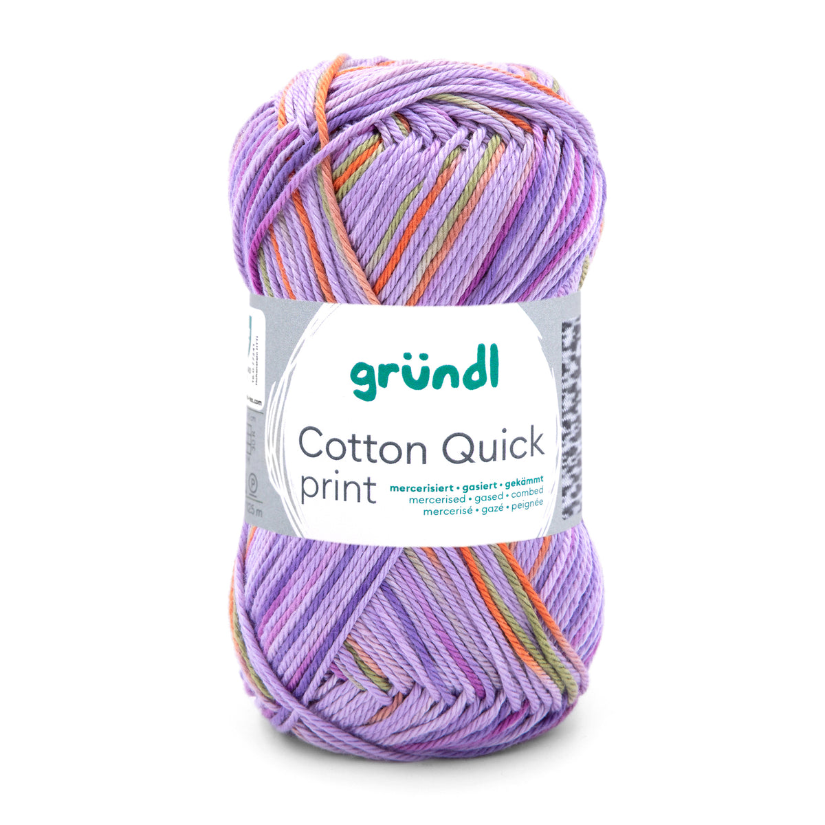 Cotton Quick print lila- grün-orange multicolor 50 g