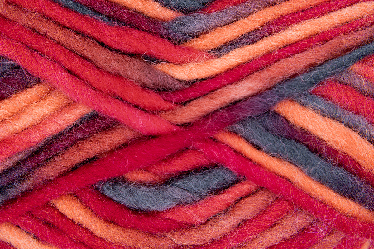 Filzwolle color rot- orange-schwarz multicolor 50 g