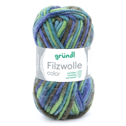 Filzwolle color grün-marine multicolor 50 g