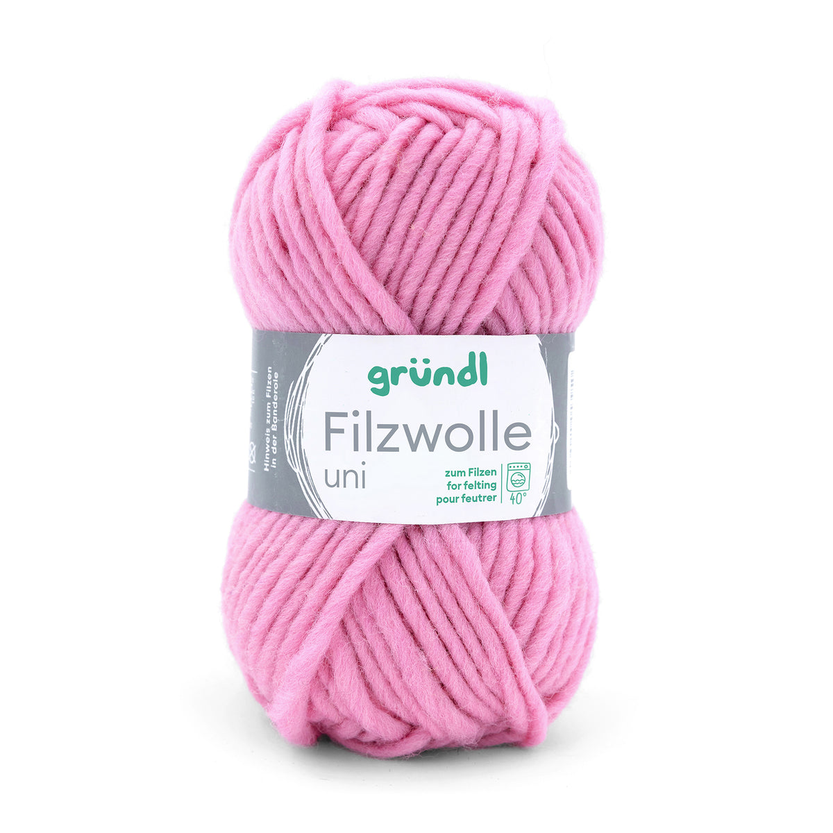 Filzwolle uni rosa 50 g