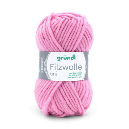 Filzwolle uni rosa 50 g