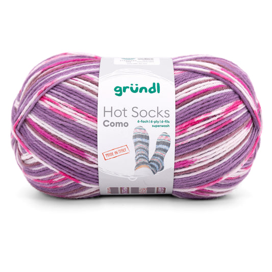 Hot Socks Como 6-fach mauve-fuchsia-braun-weiß