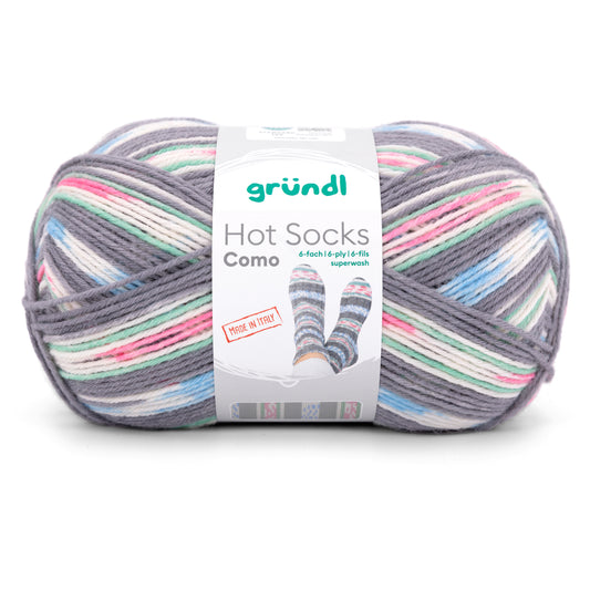 Hot Socks Como 6-fach grau-rosa-hellbl.-hellgr.-weiß