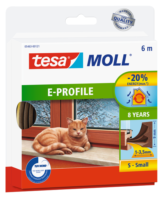 tesamoll® E-Profil braun | Spalten 1-3,5mm | 6m