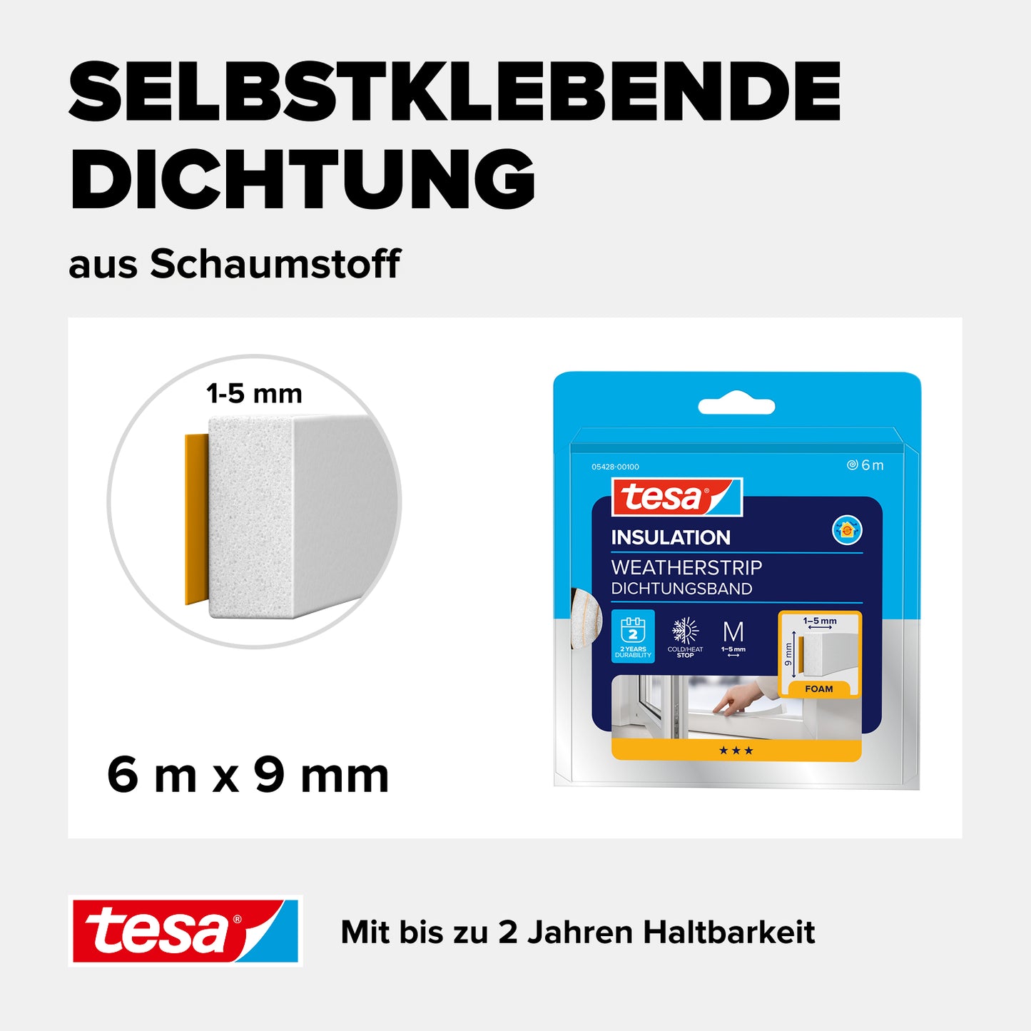 tesa® Insulation Dichtungsband pur weiß, 6 m
