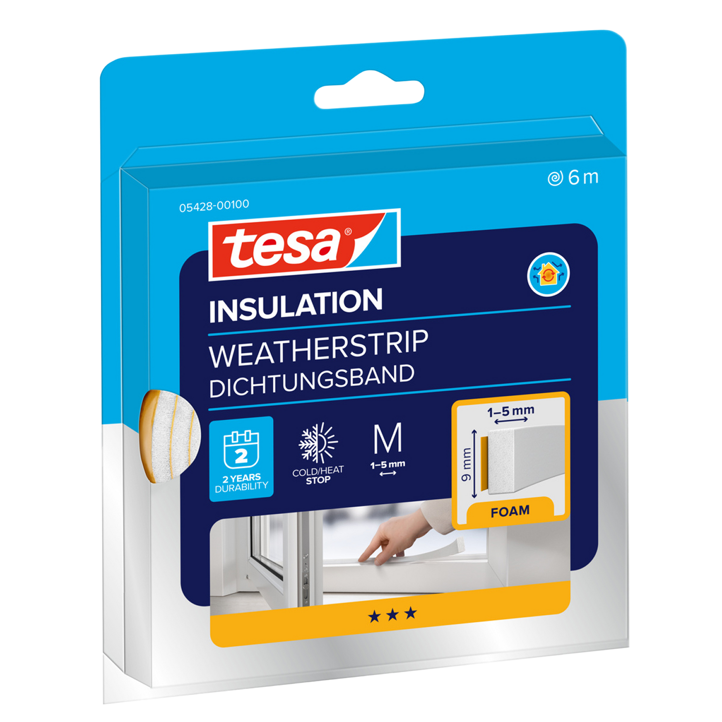 tesa® Insulation Dichtungsband pur weiß, 6 m