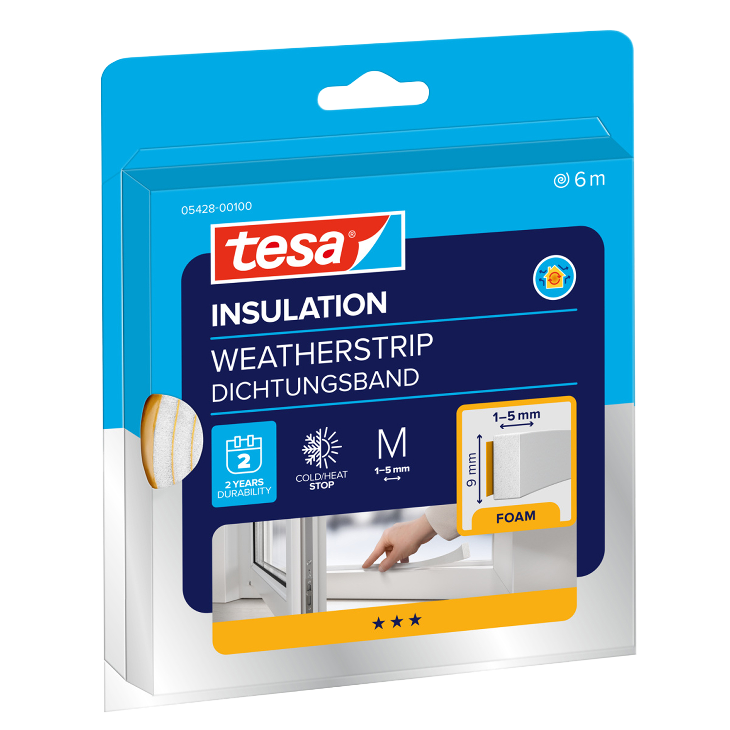tesa® Insulation Dichtungsband pur weiß, 6 m