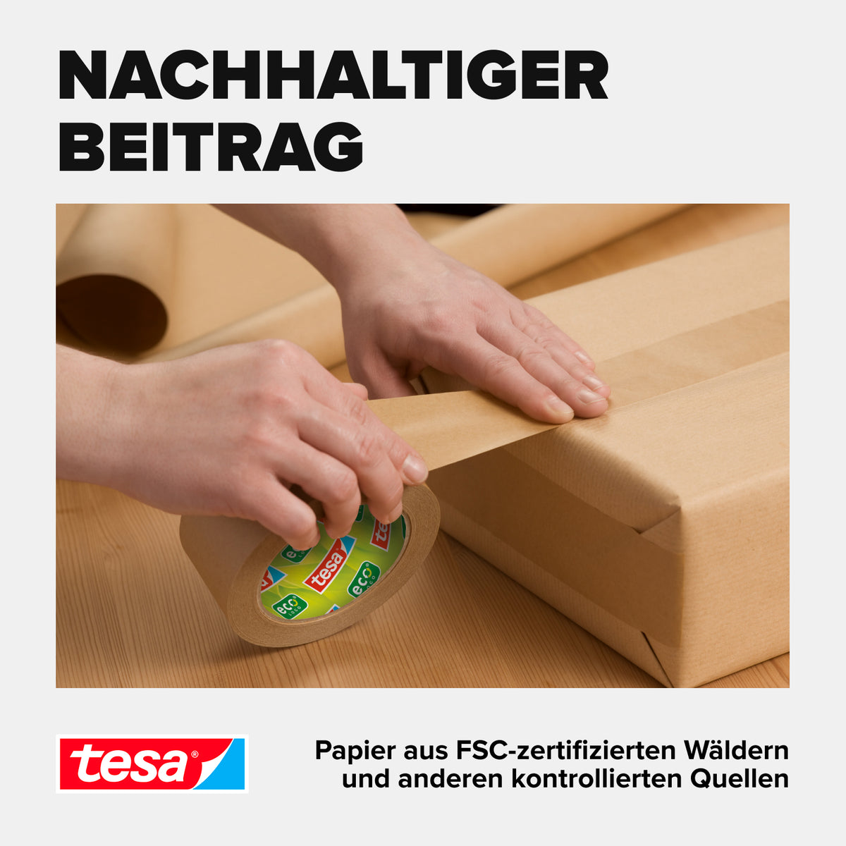 tesa - Pack aus Papier 50m - 50mm braun
