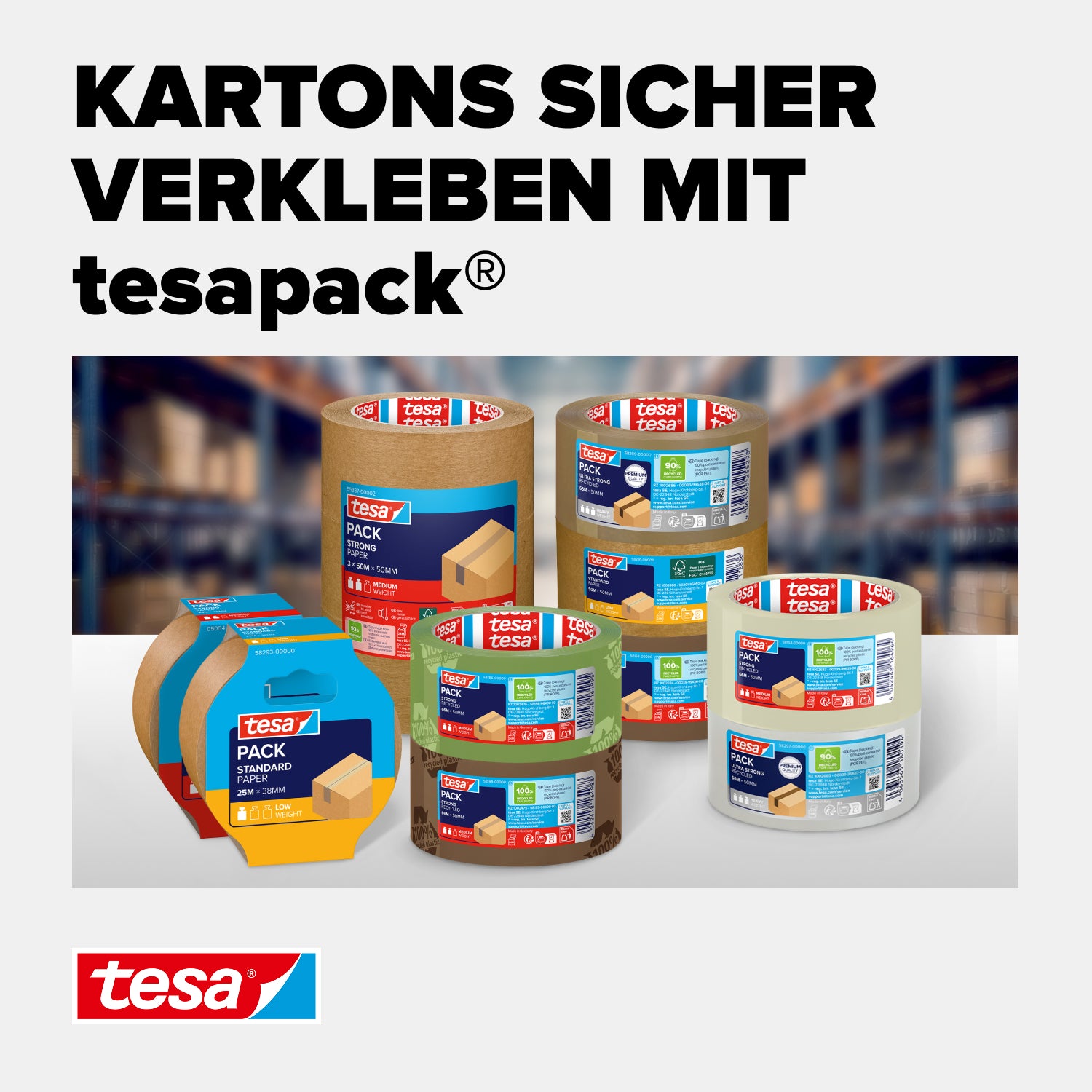tesa - Pack aus Papier 50m - 50mm braun