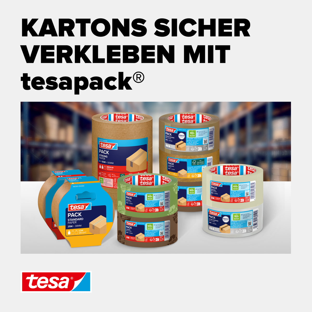 tesa - Pack aus Papier 50m - 50mm braun