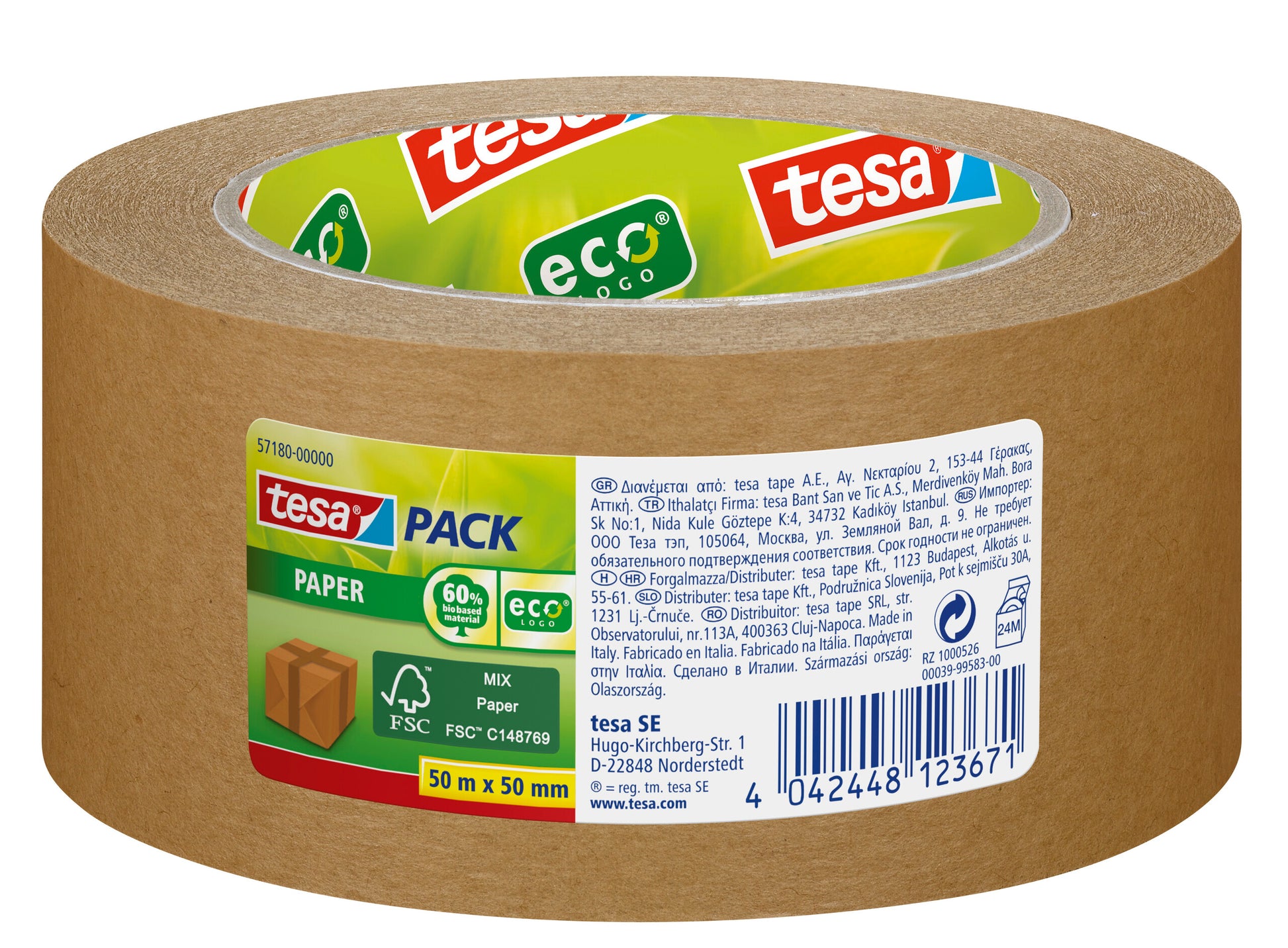 tesa - Pack aus Papier 50m - 50mm braun