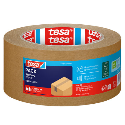 tesa - Pack aus Papier 50m - 50mm braun