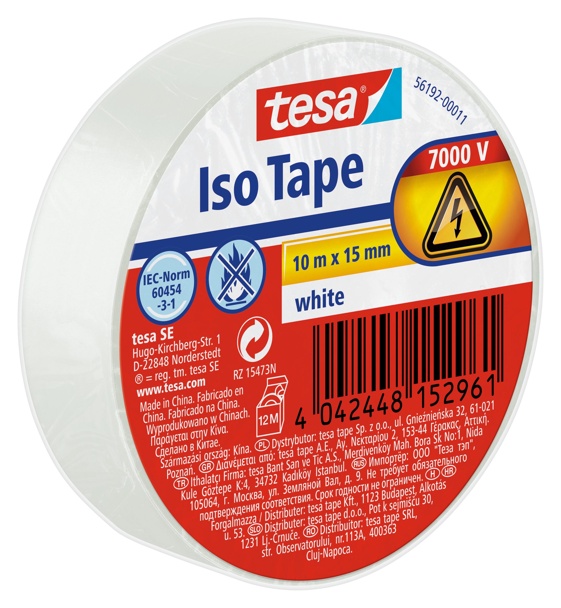 tesa Isolierband, weiß 10m - 15mm