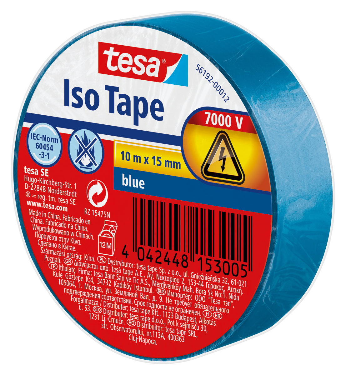 tesa Isolierband, blau 10m - 15mm