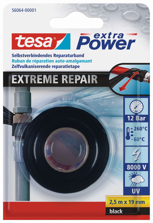 tesa® Extreme Repair Reparaturband schwarz | 19mm x 2,5m