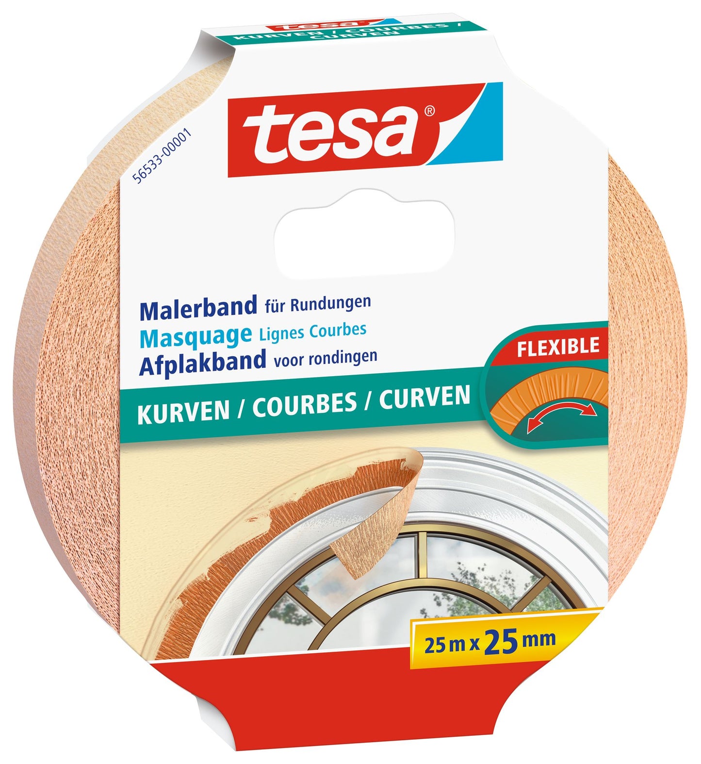 tesa® Malerband für Kurven 25mm | 25m