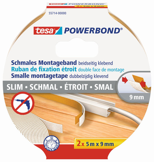 tesa® Montageband 2 Stück transparent | 9mm x 5m