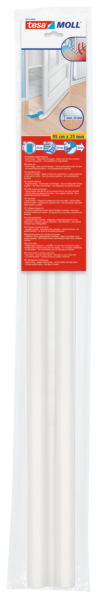 tesamoll® Türbodendoppeldichtung weiß 25mm | 95cm