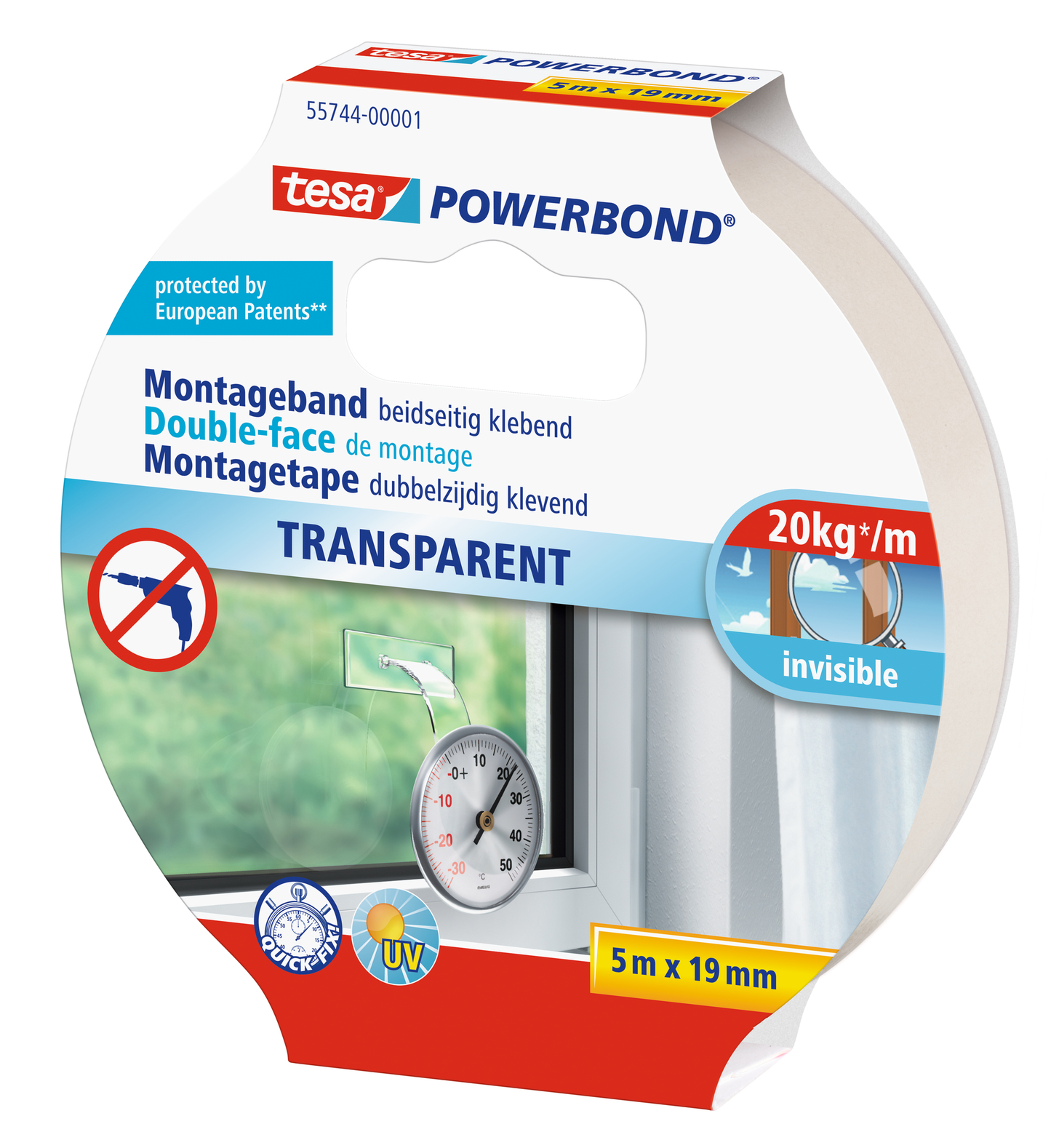 tesa® Montageband transparent | 19mm x 1,5m