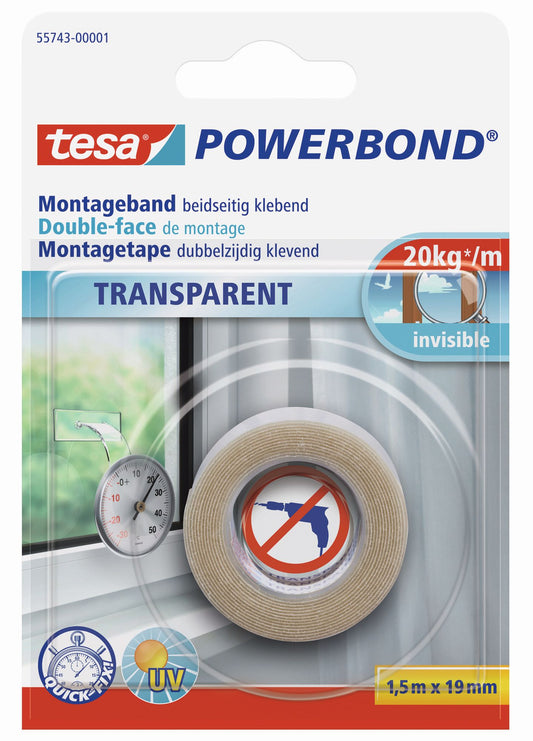 tesa® Montageband transparent | 19mm x 1,5m