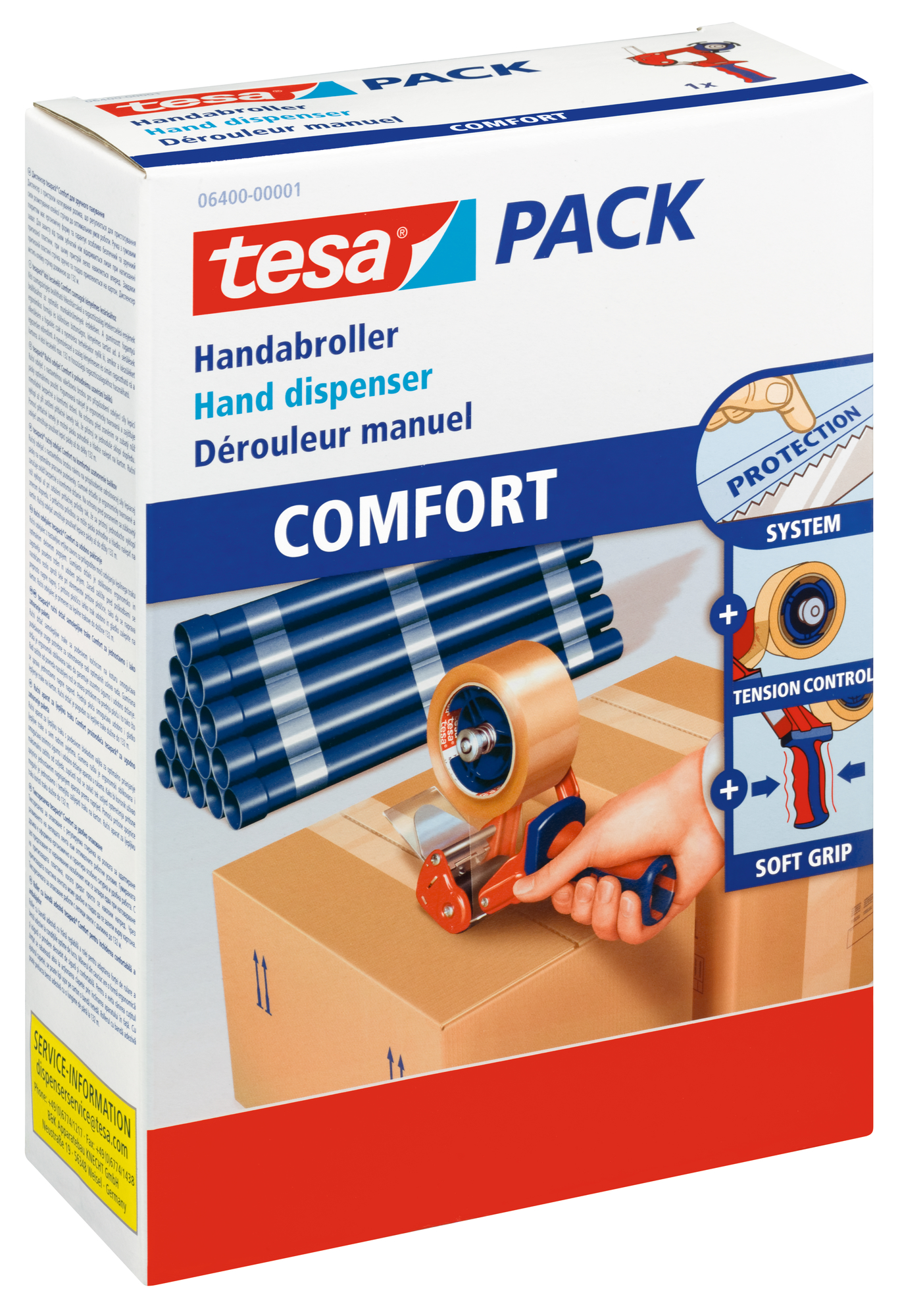 tesa® 6400 Handabroller Comfort bis 50 mm Breite