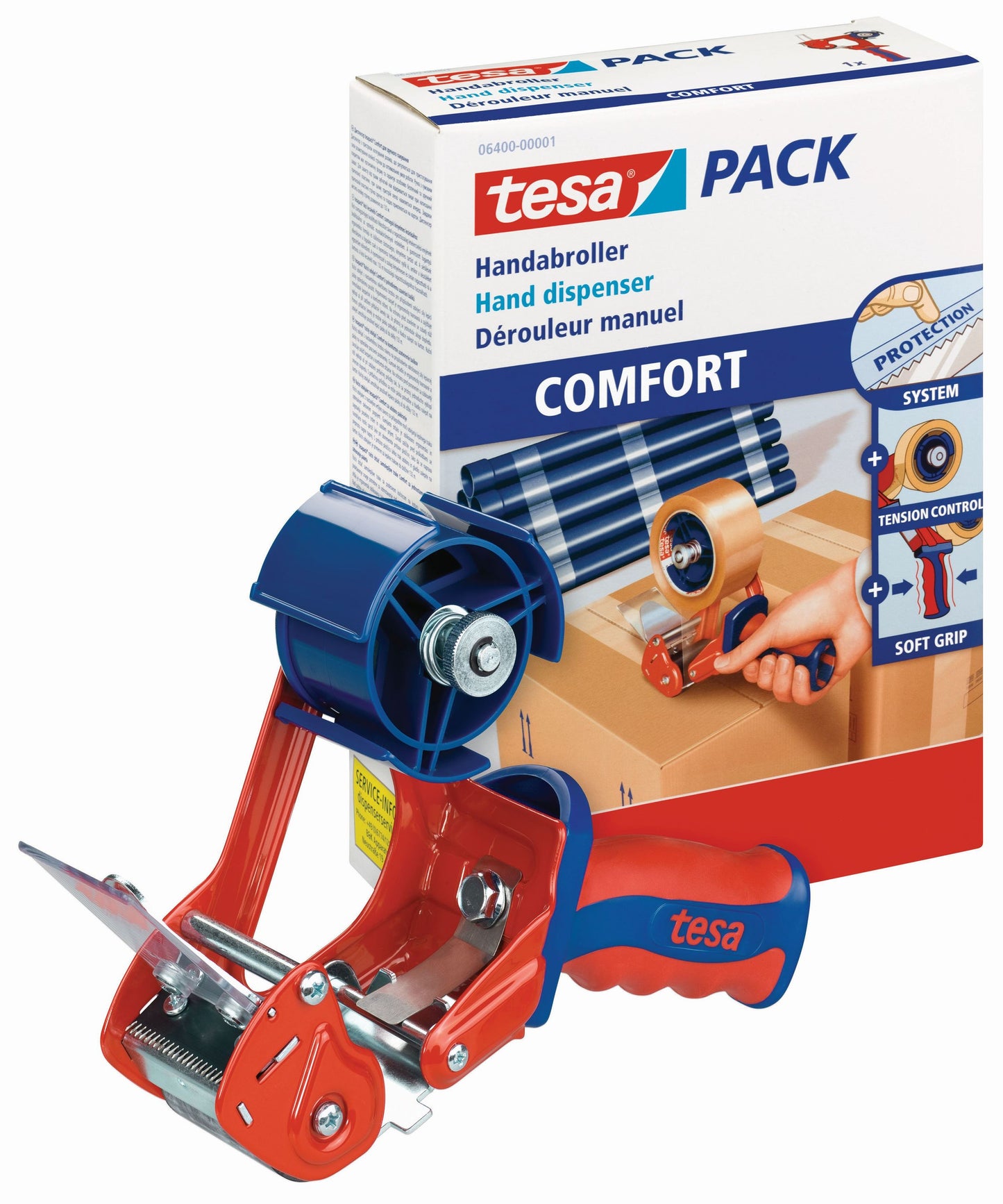 tesa® 6400 Handabroller Comfort bis 50 mm Breite