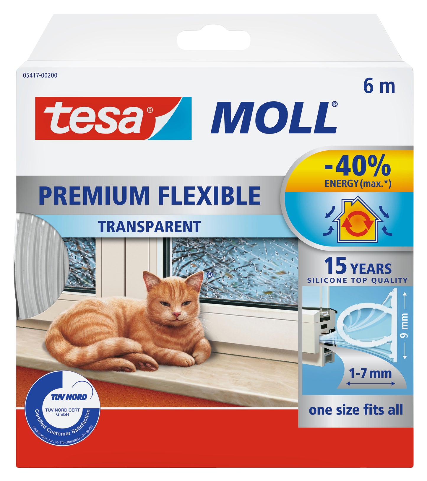 tesamoll® Silikondichtung transparent 7mm x 9mm | 6m